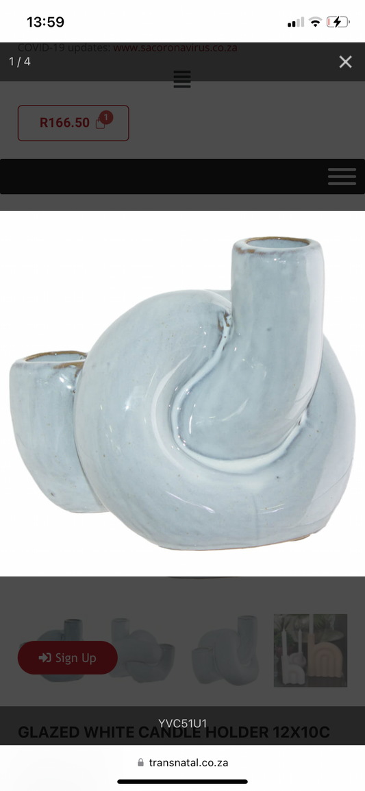 Glazed candle holder