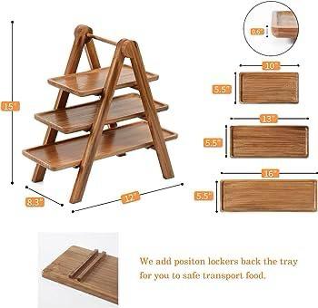 3 tier bamboo serving ladder