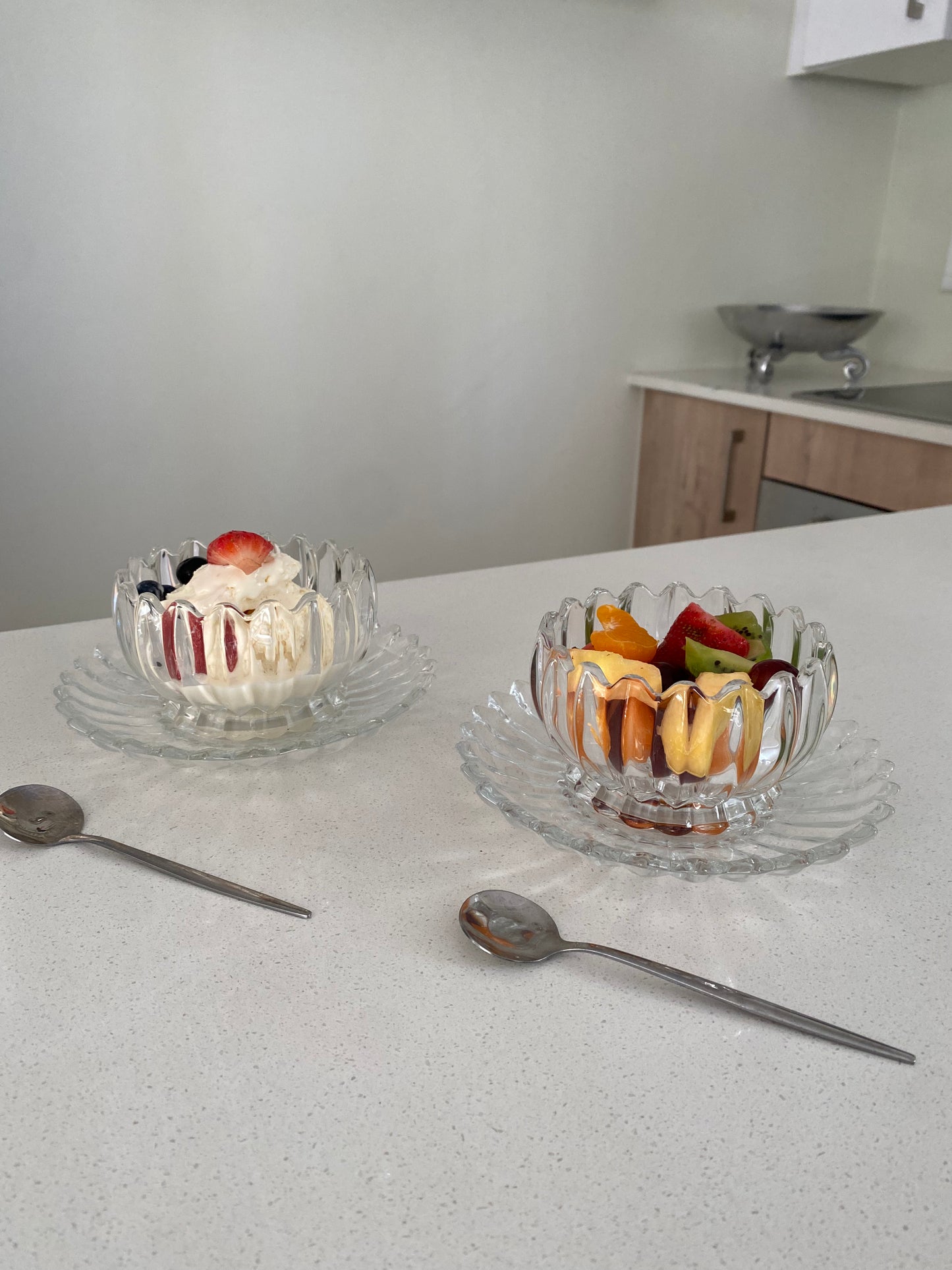 Crystal glass dessert set