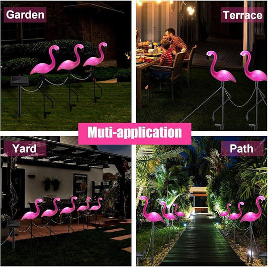 Solar flamingo lights - Set of 2