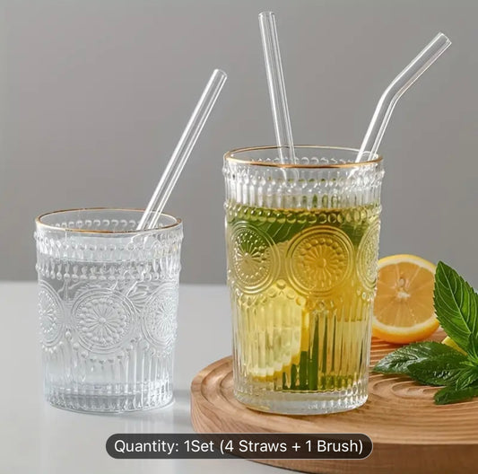 Glass straw set