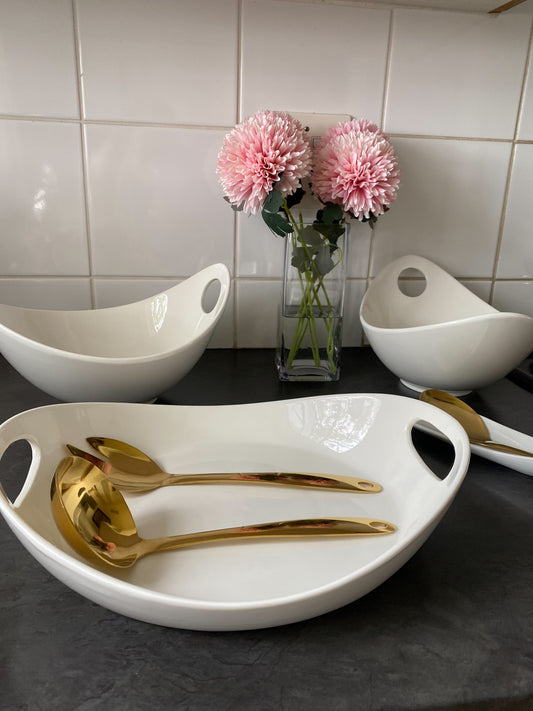 White serving set