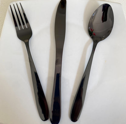 Black shiny cutlery