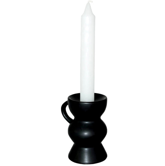 Black handled candle holder