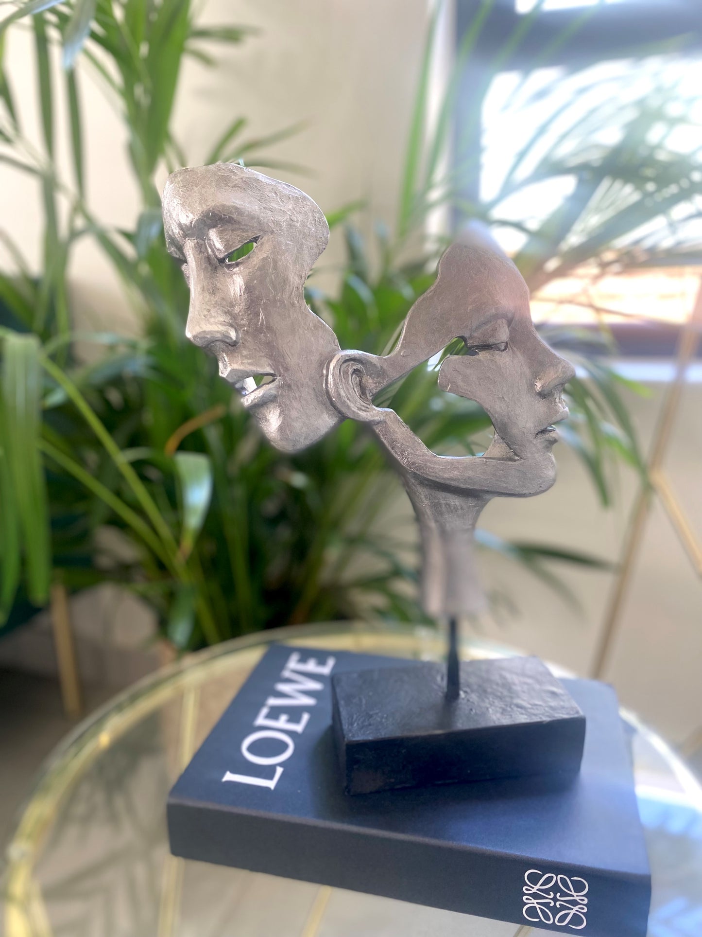 Silver Face Sculpture